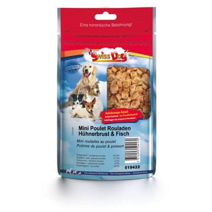 SWISSDOG Mini Roulades Poulet Poisson 100g