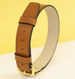 ASTRE PARIS Le Monceau – Collier Chien Cuir Cognac