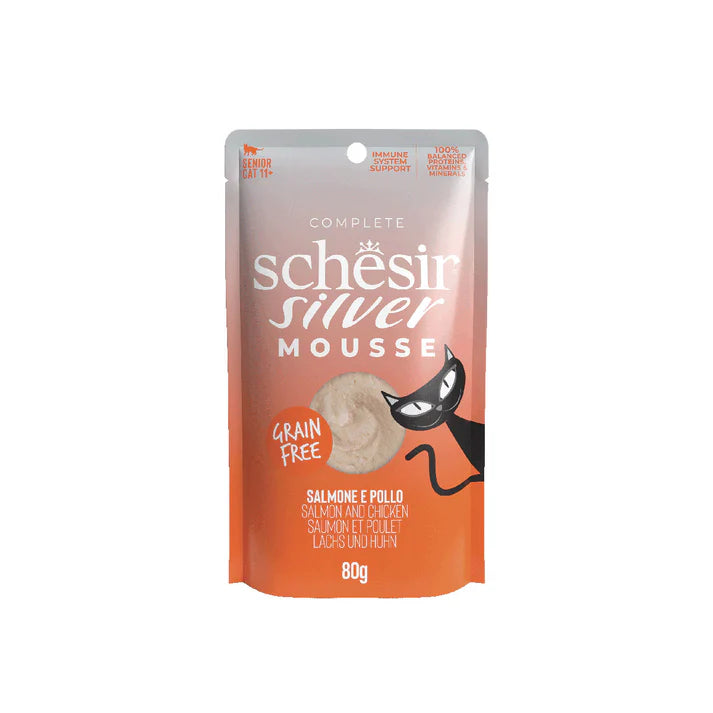 SCHESIR Silver Mousse Sachet Saumon et Poulet 80g