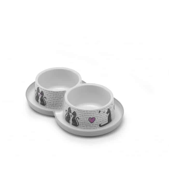 MODERNA Trendy dinner cat's in love gamelle double
