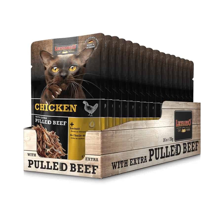 LEONARDO Extra Pulled Beef Poulet 70g