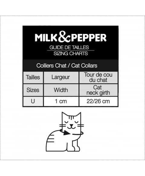 MILK & PEPPER Iguania Collier Chat Cuir Kaki