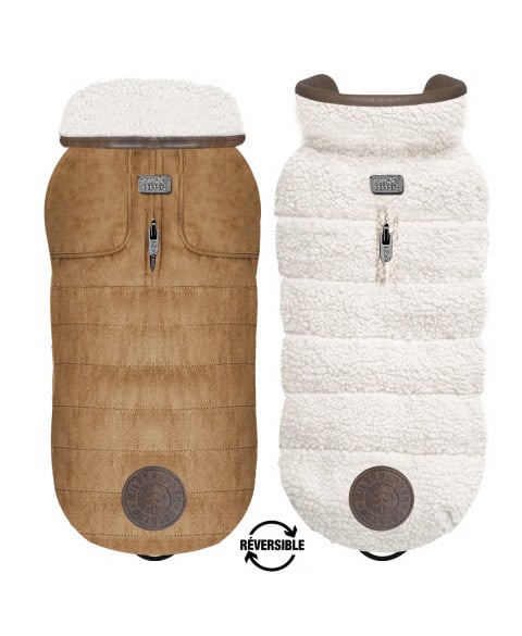 MILK & PEPPER Kieran Doudoune Réversible Fourrure Camel/Beige