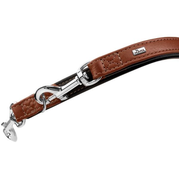 HUNTER Laisse Réglable Canadian Up 15/200 Cognac/Noir