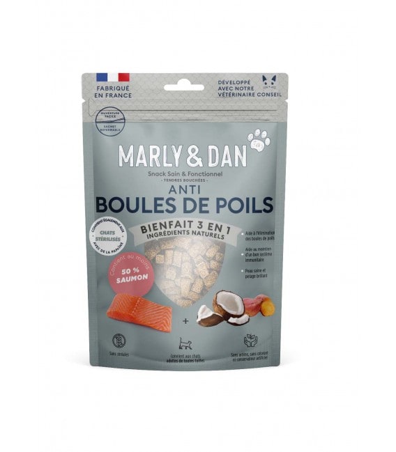 MARLY & DAN Anti-boules de Poil Chat 40g