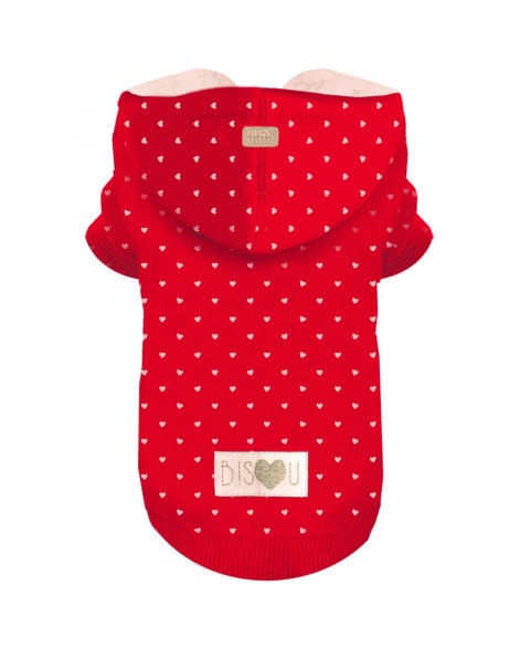 MILK & PEPPER Juliette Sweat Rouge Cœur Rose