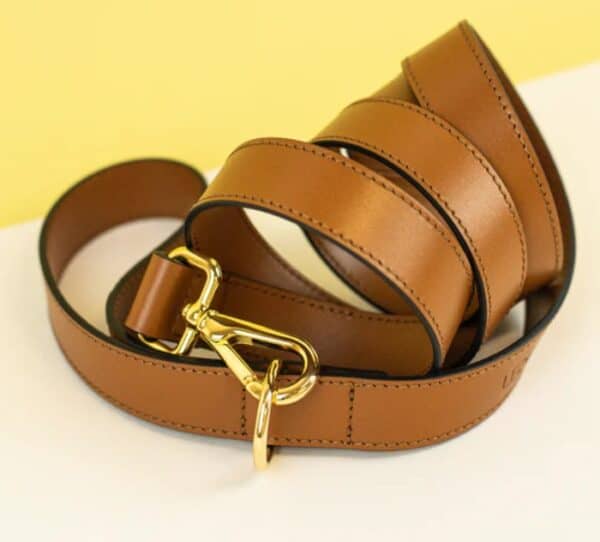ASTRE PARIS Les Tuileries – Laisse Chien Cuir Cognac