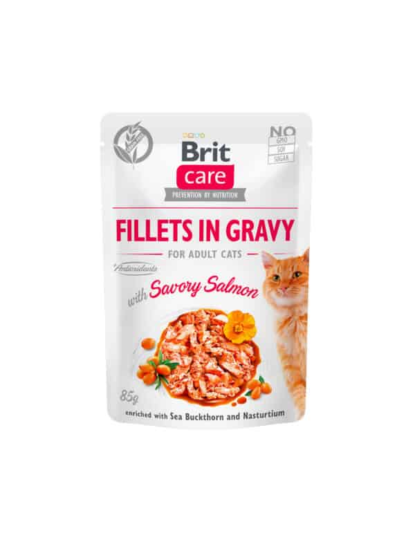 Brit Care Cat - Fillets in Gravy with Savory Salmon 85g
