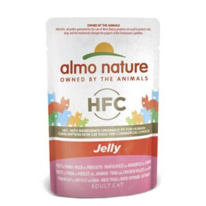 ALMO HFC Jelly Cat Filet de Thon et Filet de Poulet au Jambon 55g